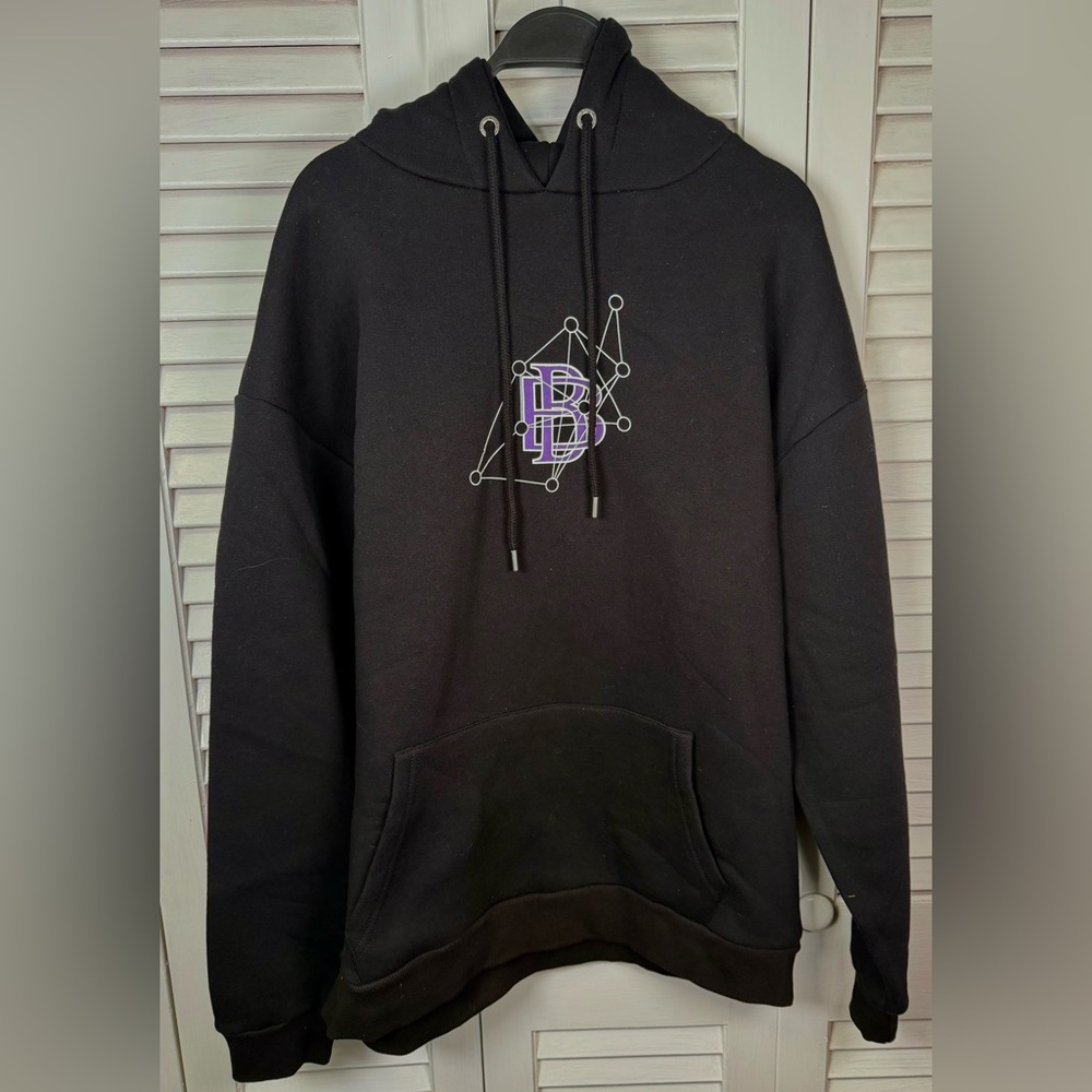 Blood Brother Black Hoodie with Purple Graphic
